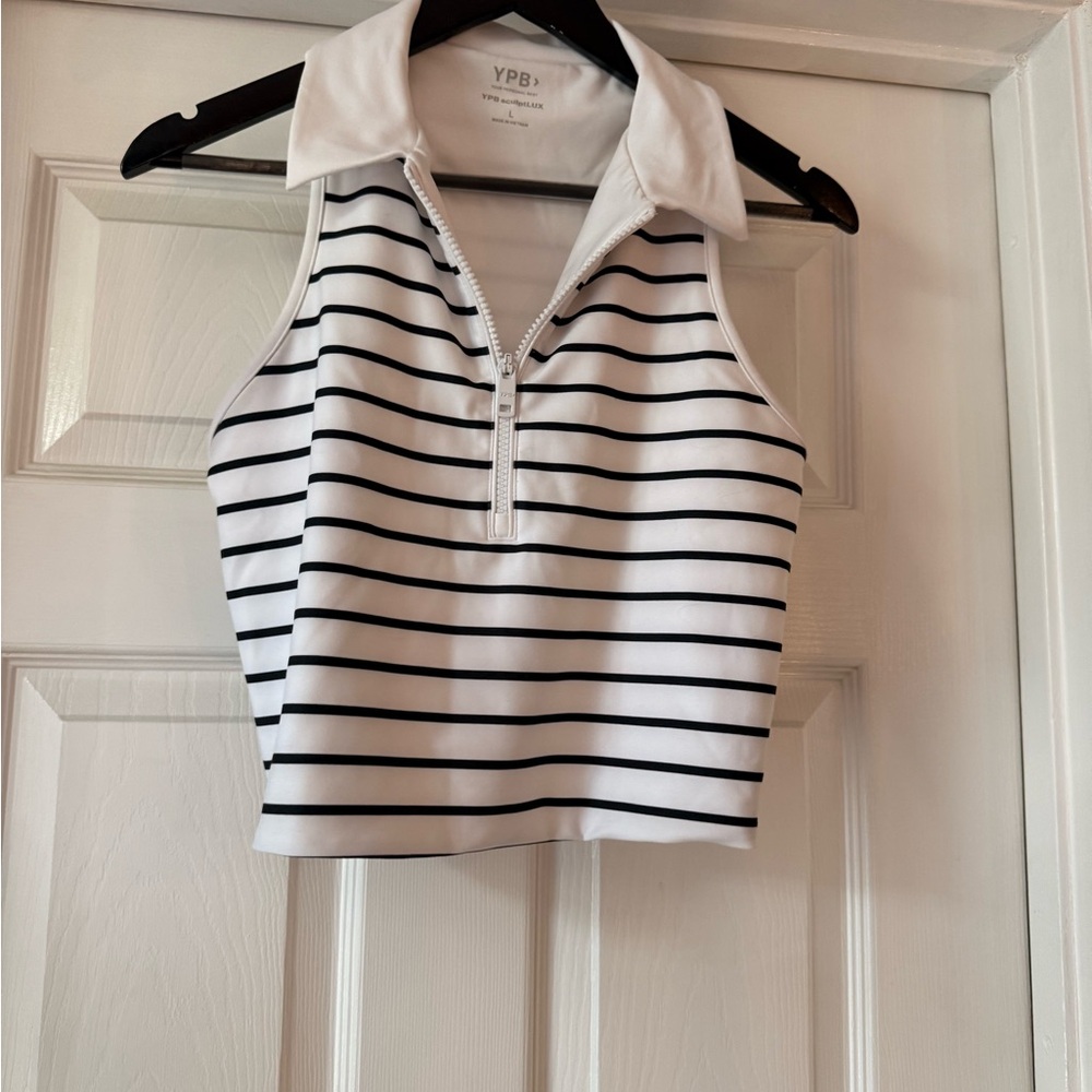 Abercrombie & Fitch Black and White Striped Tank Top